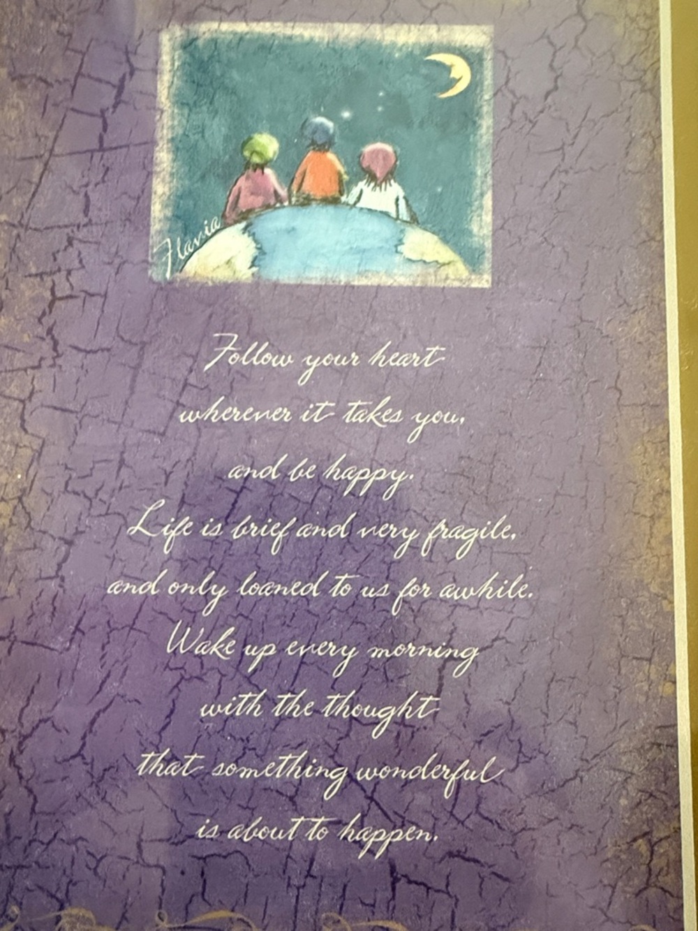 Purple Inspirational Art Print with Gold Accent- needs 8x10 frame - Picture 2 of 3